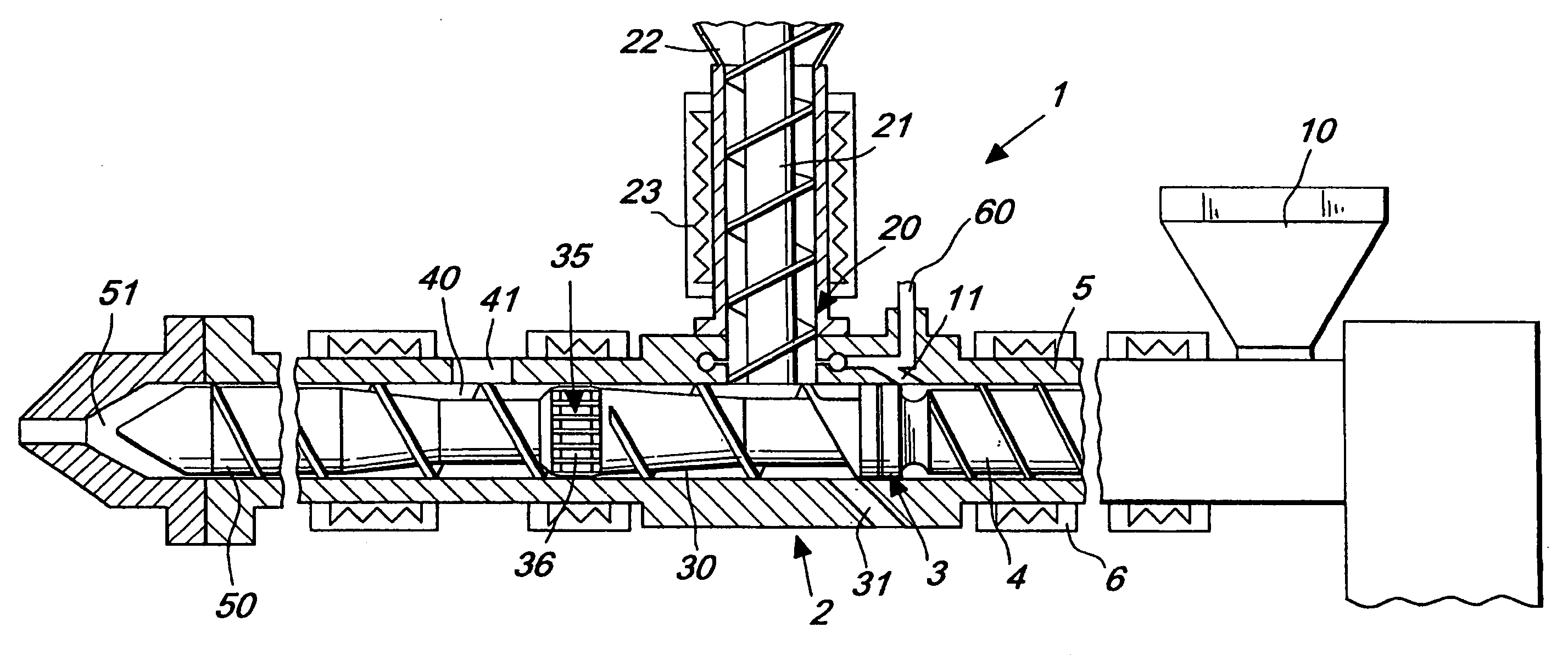 Method for producing composite materials such as thermoplastic resins with mineral and/or vegetable fillers