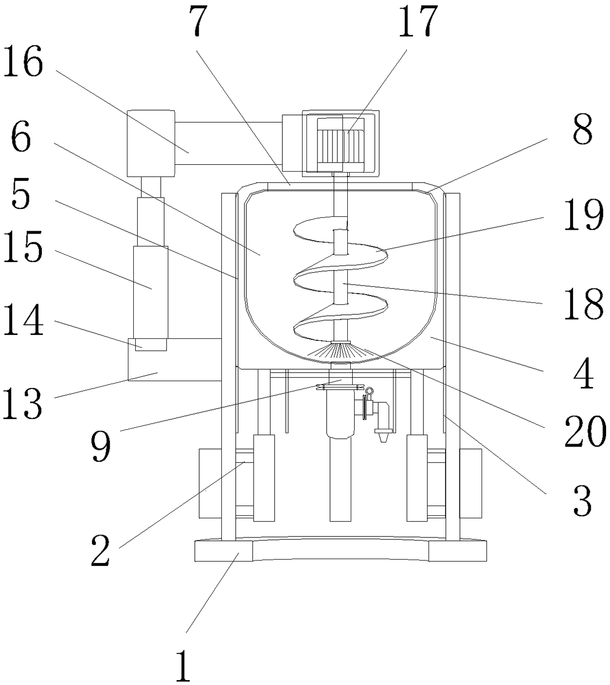 Pigment mixing device with anti-seepage structure for garment dyeing and printing