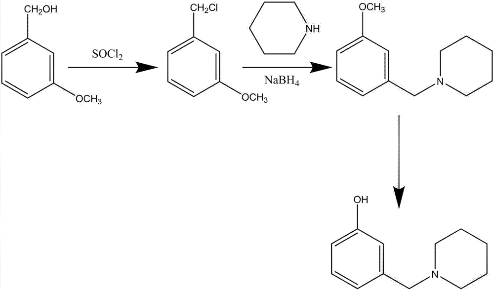The synthetic method of roxatidine intermediate 3-(1-piperidinylmethyl)phenol