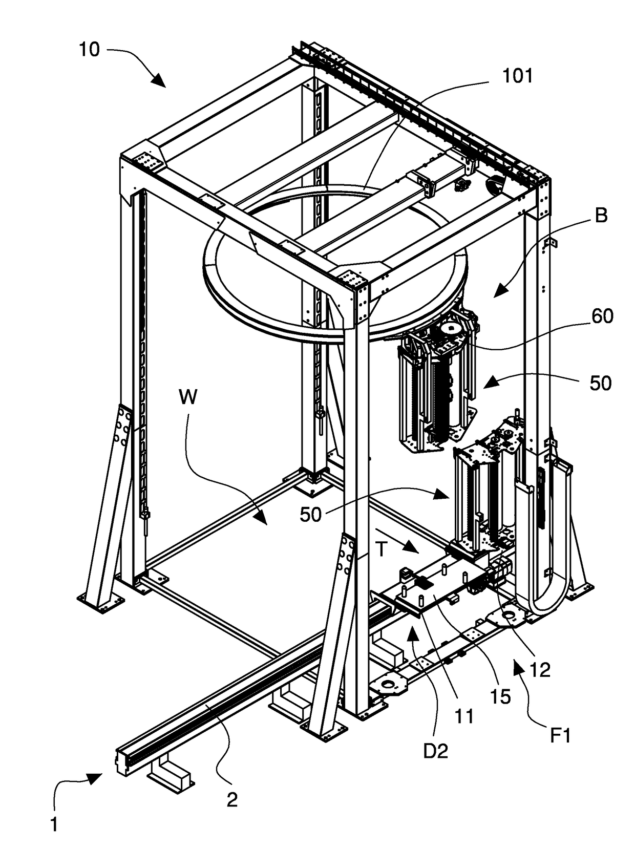 Apparatus and method for changing unwinding units in a wrapping machine, and unwinding apparatus