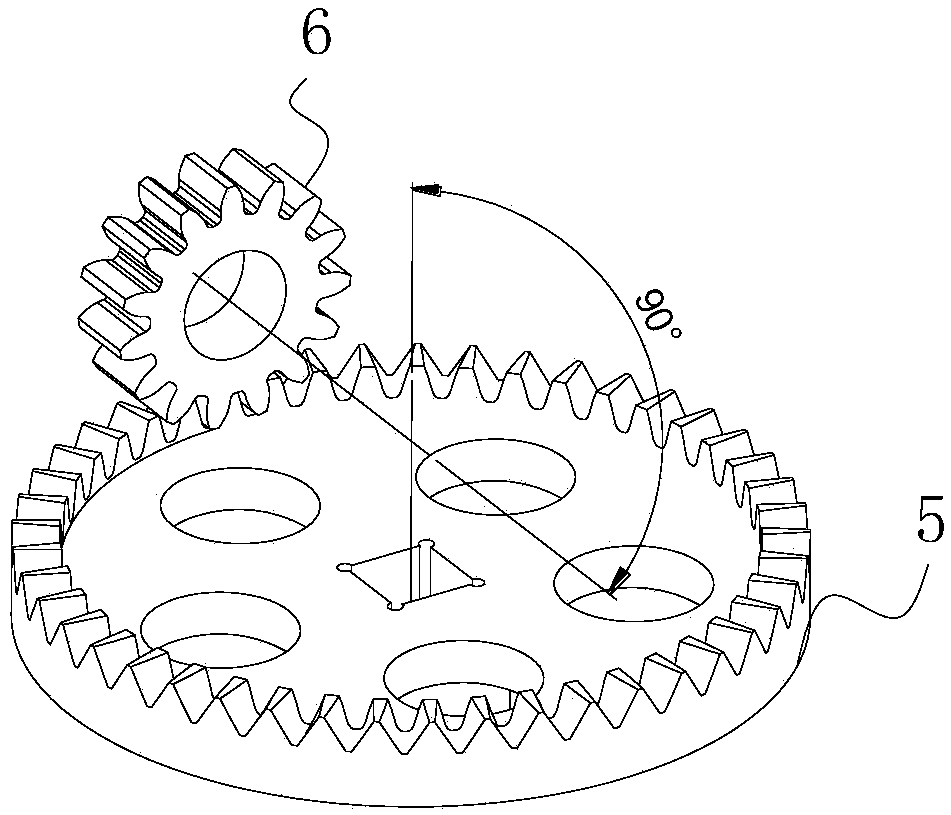 Pedal-type shaft transmission mechanism which adopts a non-circular bevel gear