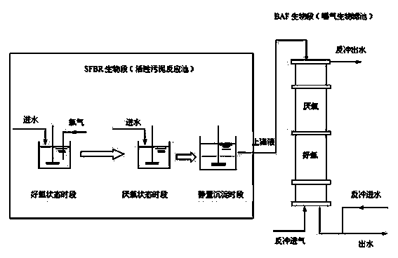 Sequence fed-batch reactor and biological aerated filter (SFBR-BAF) biological nitrogen and phosphorus removal technology