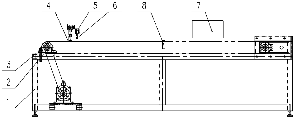 Positioning mechanism for continuous code spraying of aluminum plate