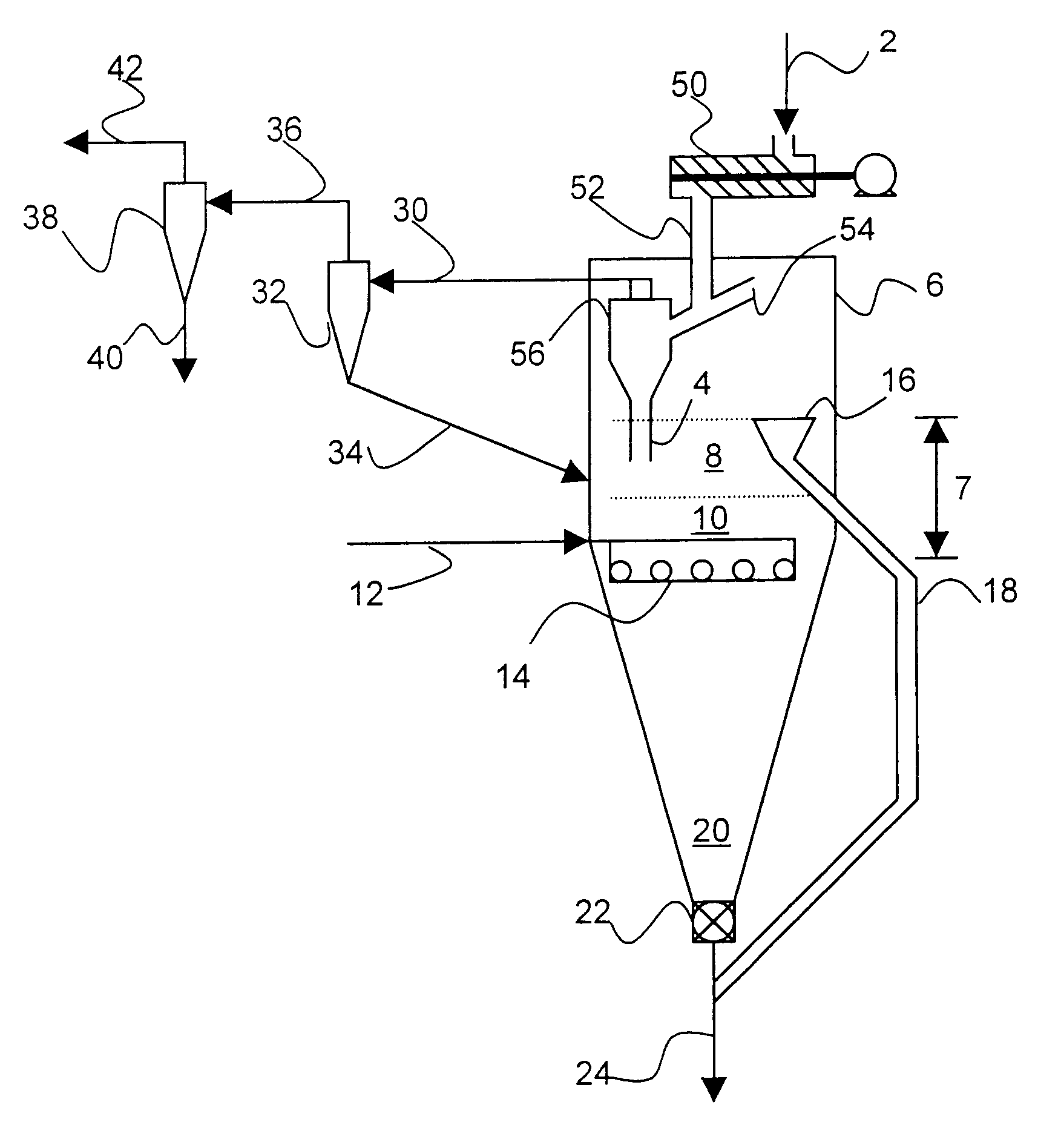 Method and apparatus for reducing iron-oxides-particles having a broad range of sizes