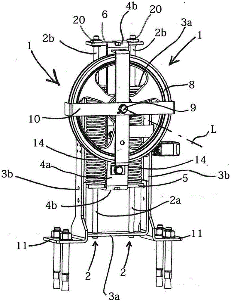 Spring-loaded tensioning device for speed limiting steel wire rope