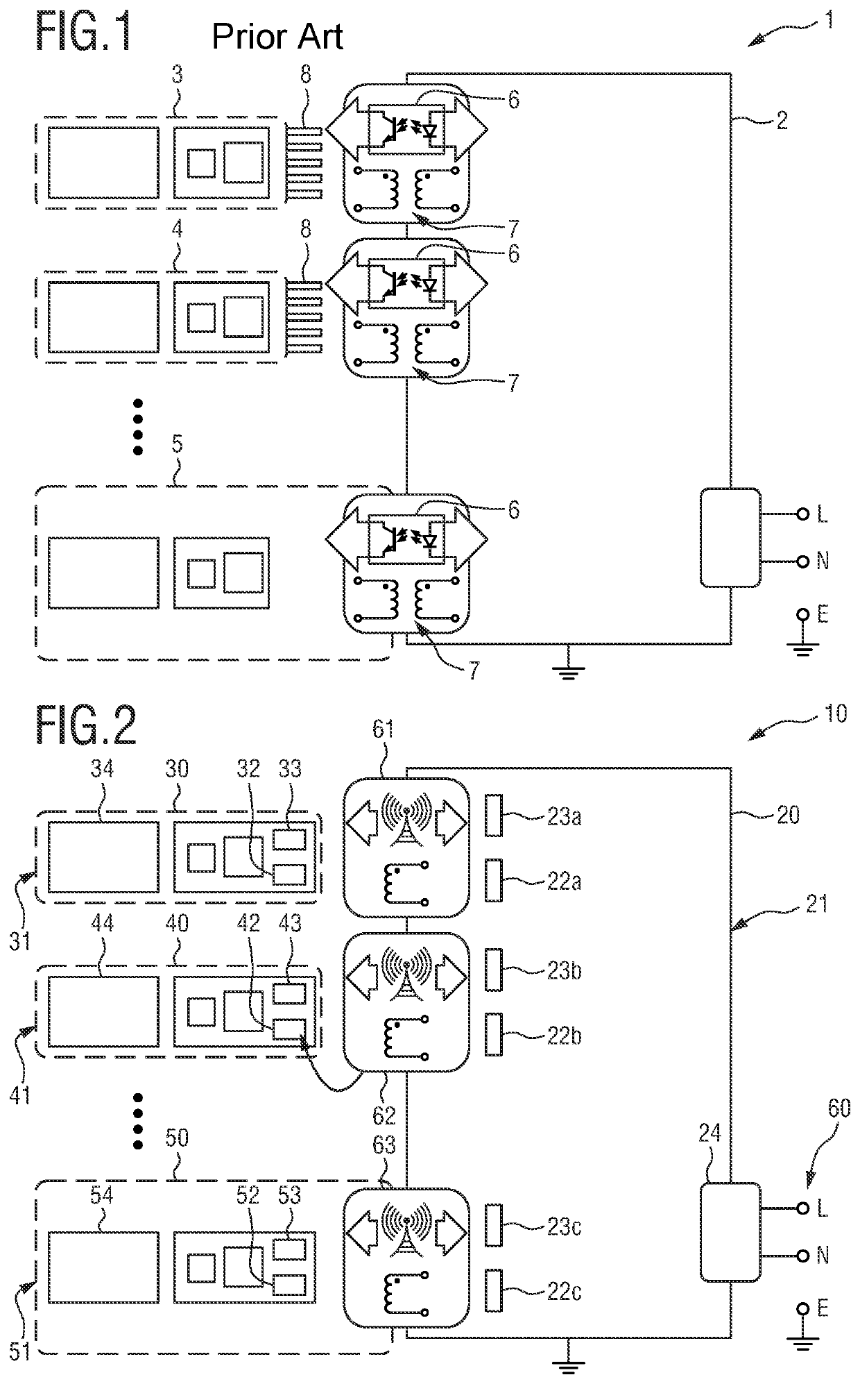 Battery module for wireless exchange of data and power of a patient monitoring system