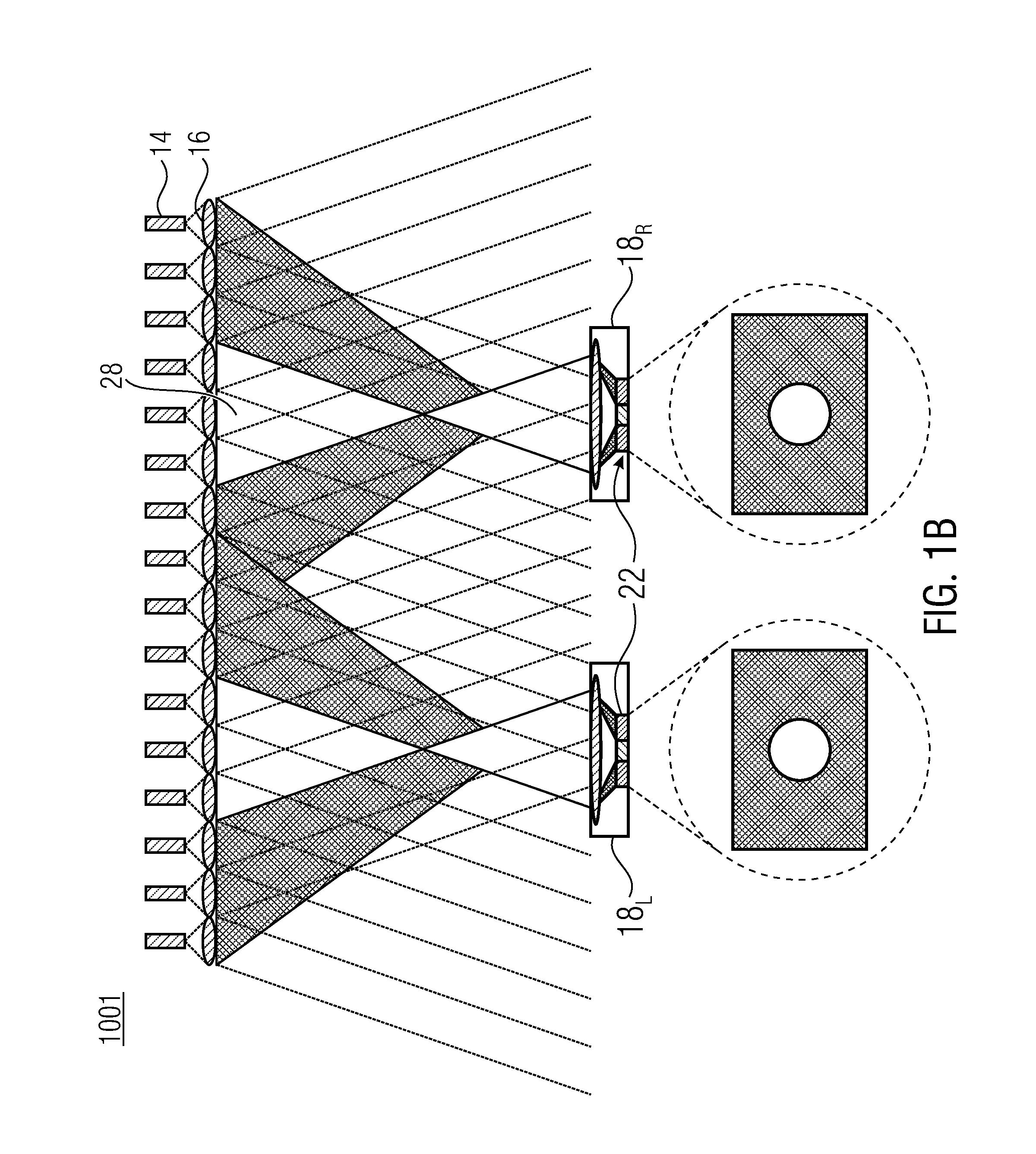 Illumination device for synthesizing light from an object at virtually infinite distance