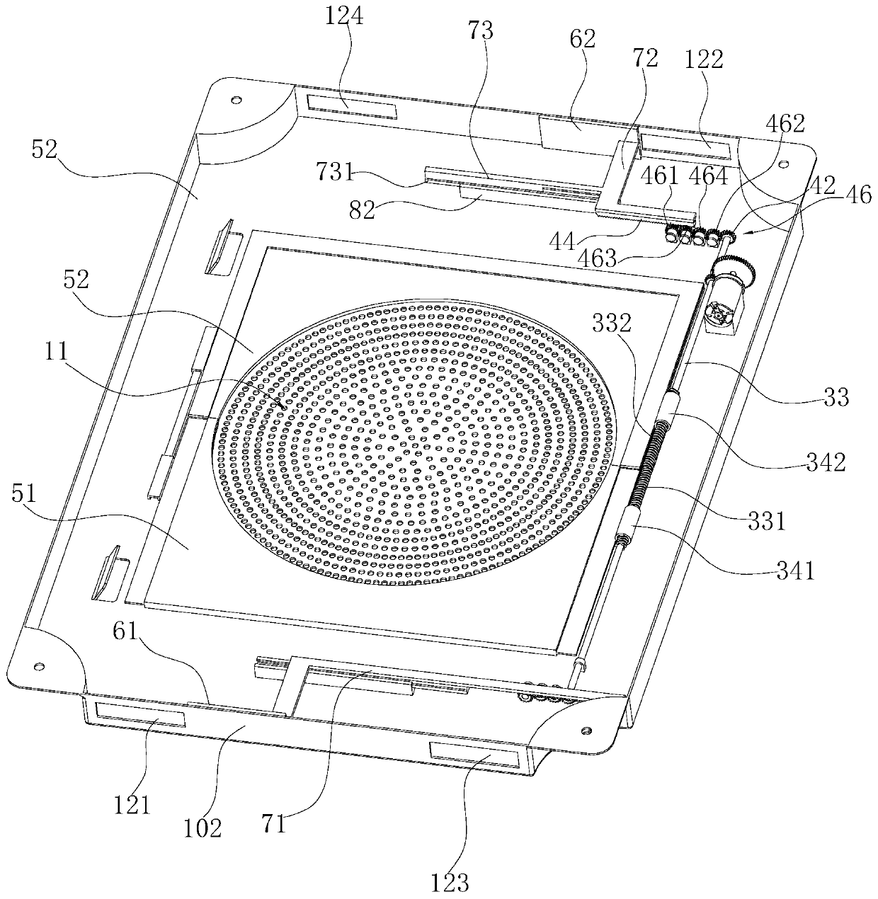 Hot air baffle plate and cooking device with same