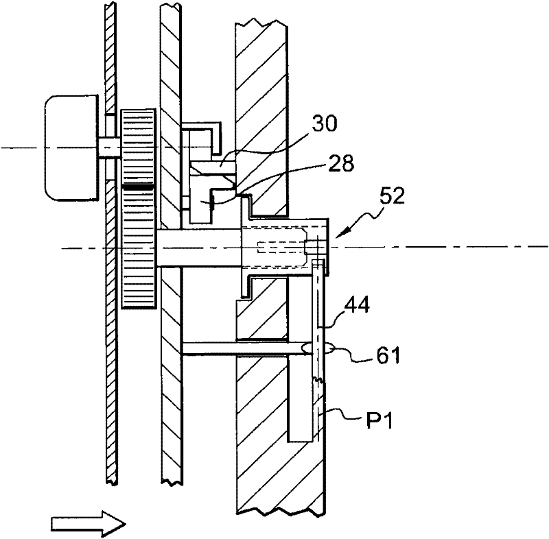 Control unit provided with locking system for controlling shafts