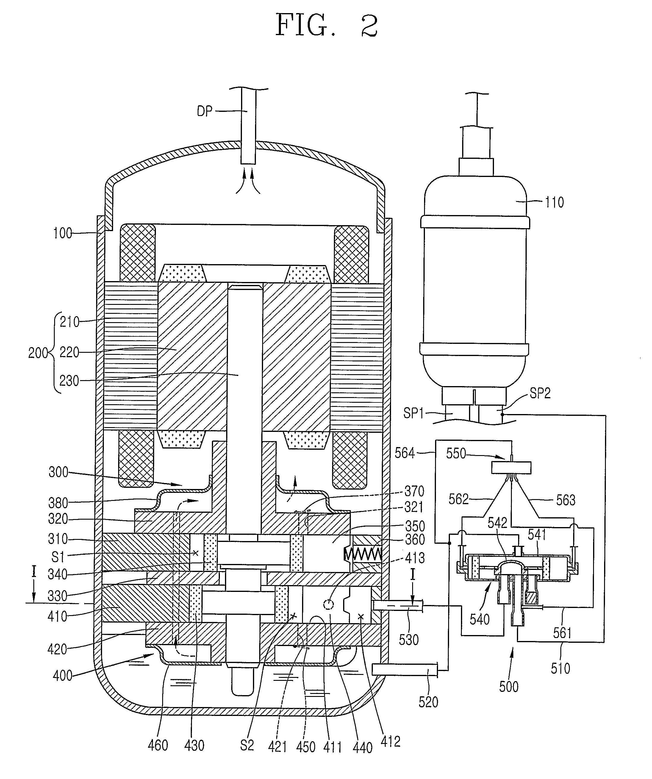 Capacity Varying Type Rotary Compressor and Refrigeration System Having the Same
