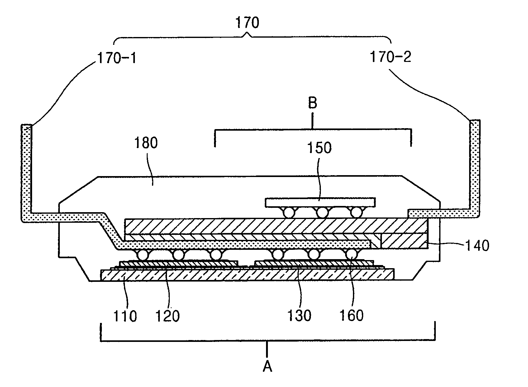 Power module having stacked flip-chip and method of fabricating the power module