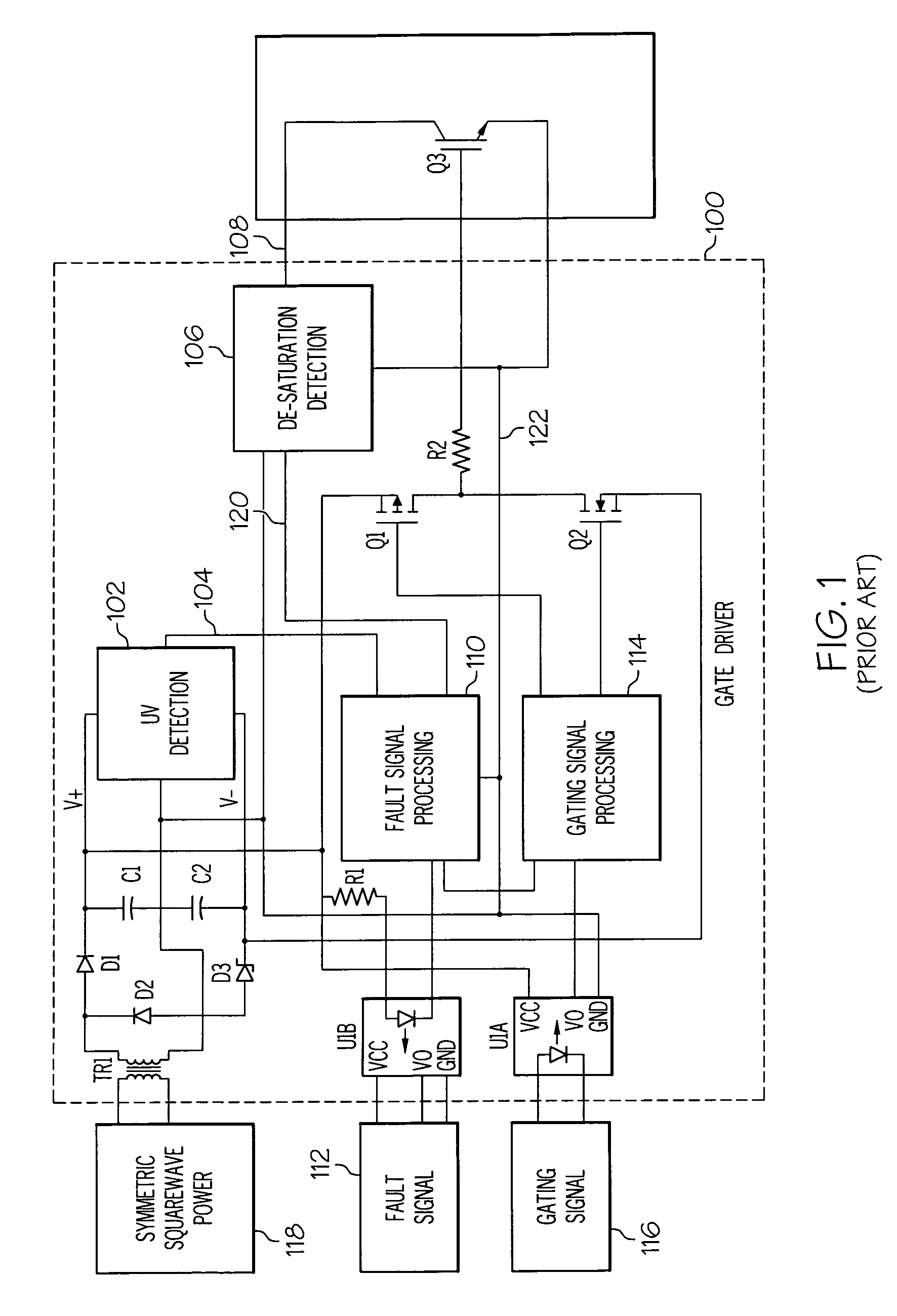 Integrated gate drive for use in control and protection of power modules