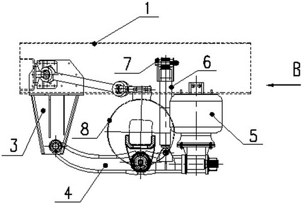 Four-bar and double-air bag air suspension device