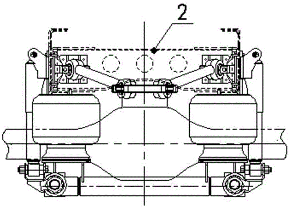 Four-bar and double-air bag air suspension device
