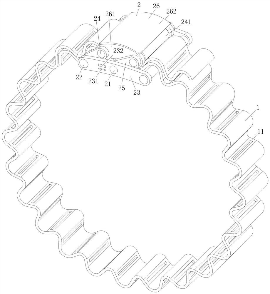 An elastic self-tensioning stainless steel cable tie