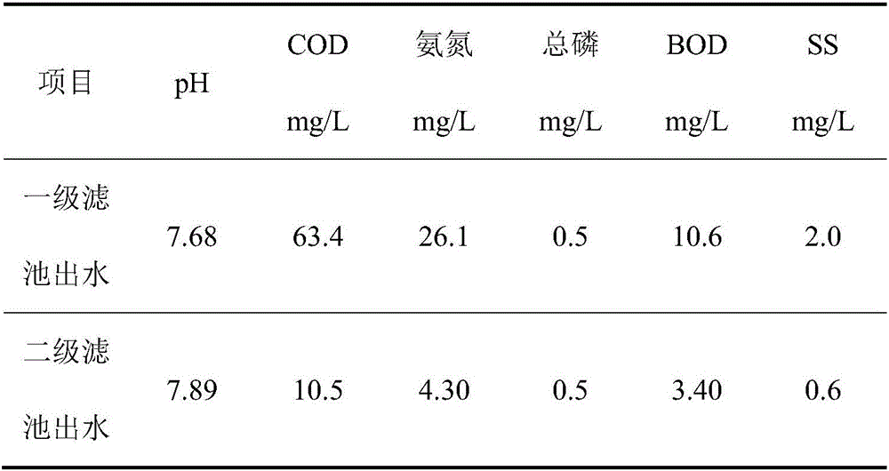 Zeolite-activated carbon compound filter material adopting cascade biofilter water treatment system and treatment process