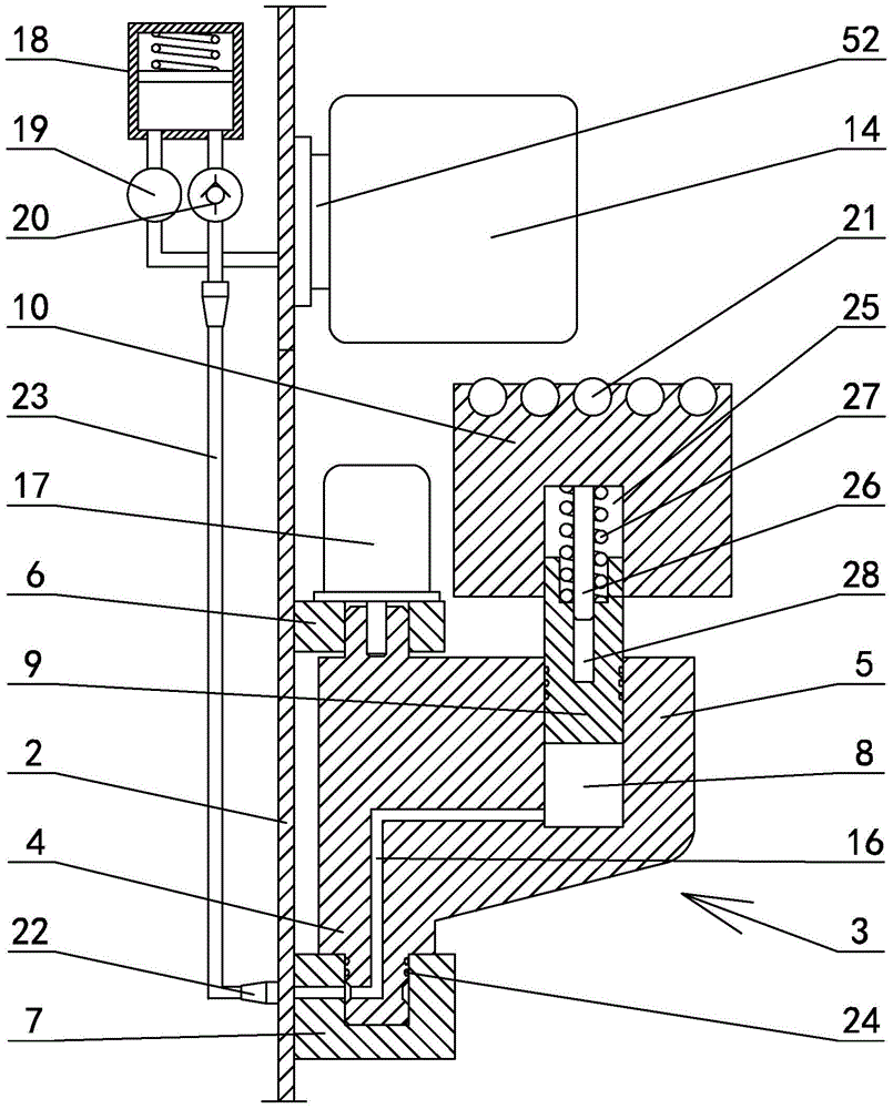 Moving deck positioning guide rail device