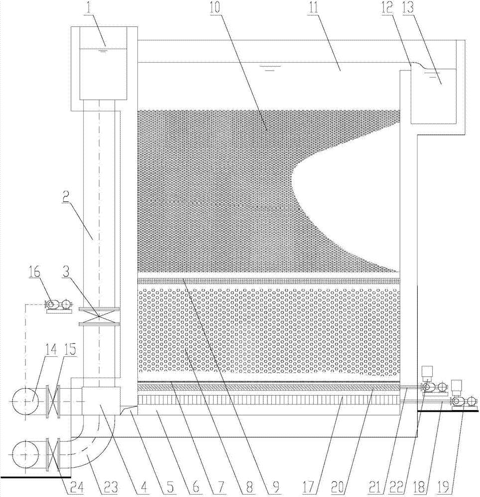 Suspended ceramsite-active carbon double-layer filtering tank and method for applying filtering tank in treating raw water