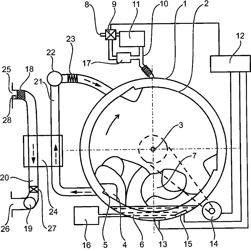 Washer-dryer having a filter system and method for operating the clothes dryer