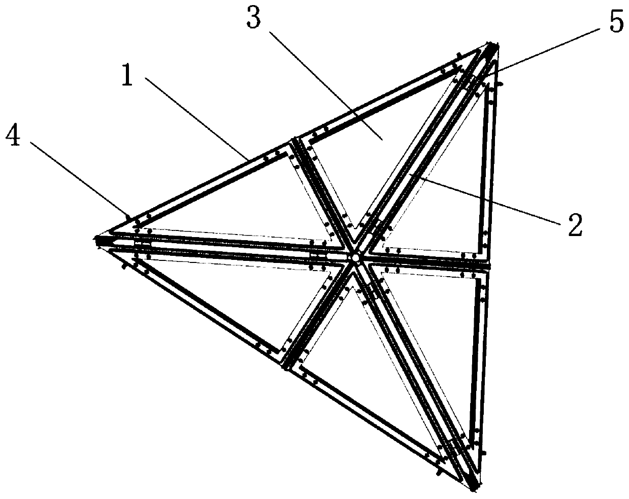 Micro-architecture spliced ​​with telescopic triangular pyramids
