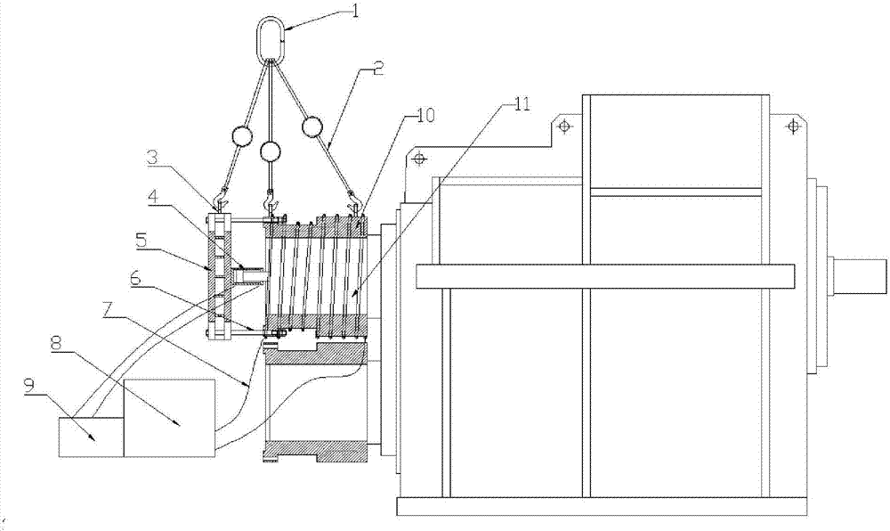 Rapid detaching method for large keyless connection coupler