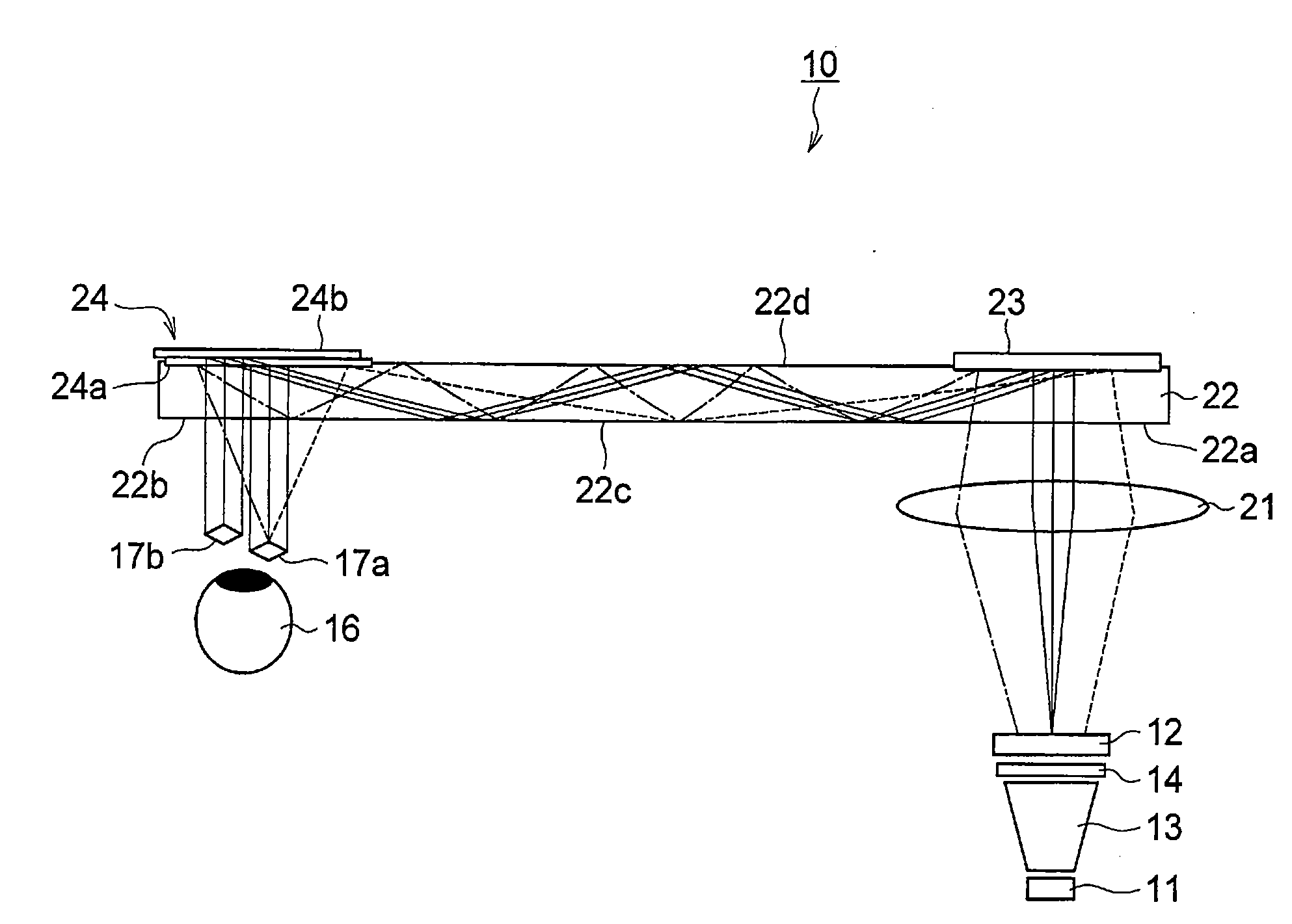 Optical device, and virtual image display