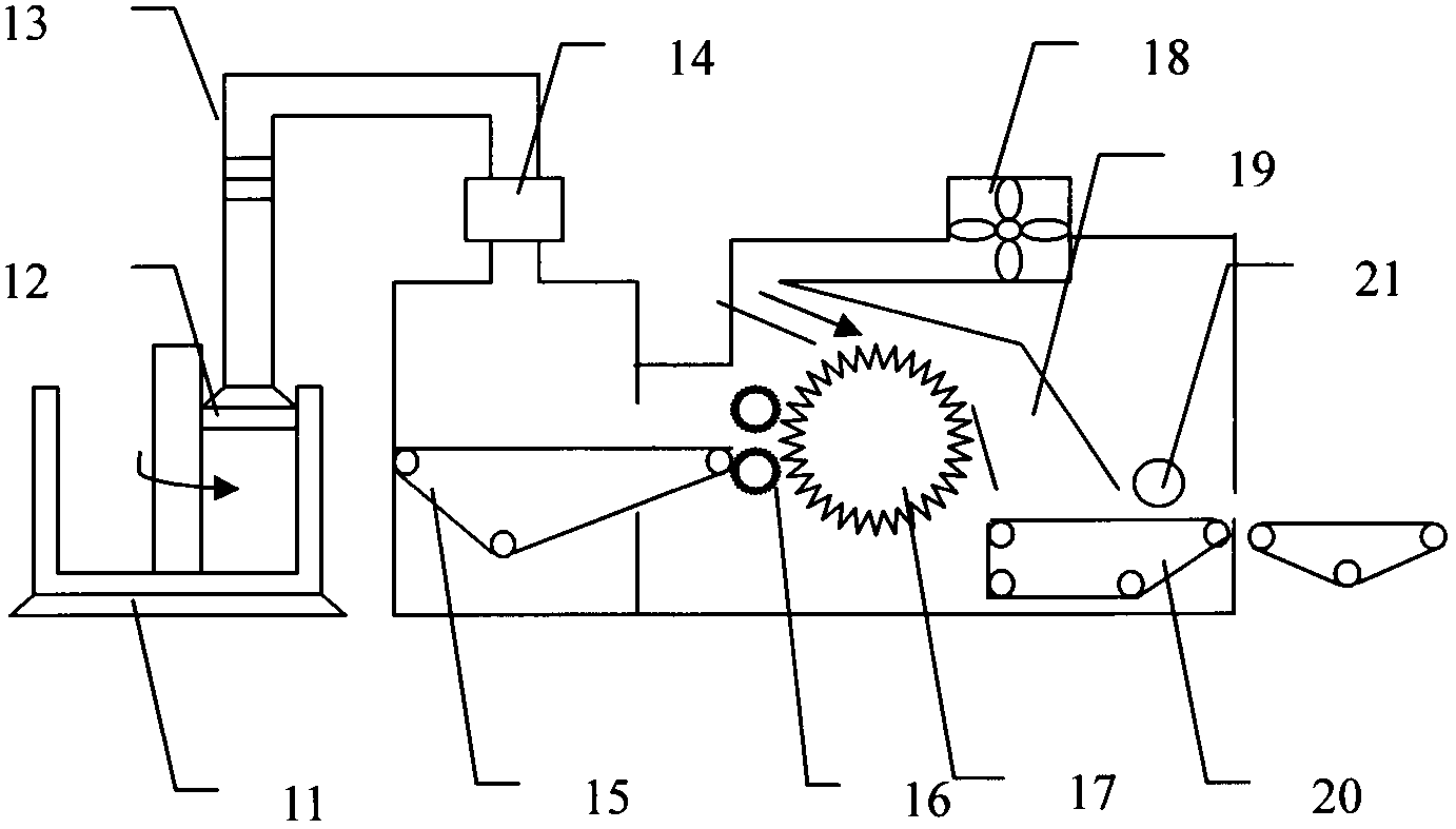 Light super fine glass wool non-woven felt and manufacturing method thereof