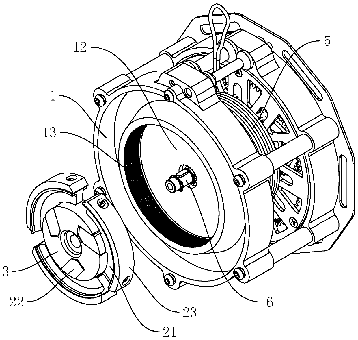 Brake mechanism of escape backpack slow descending device