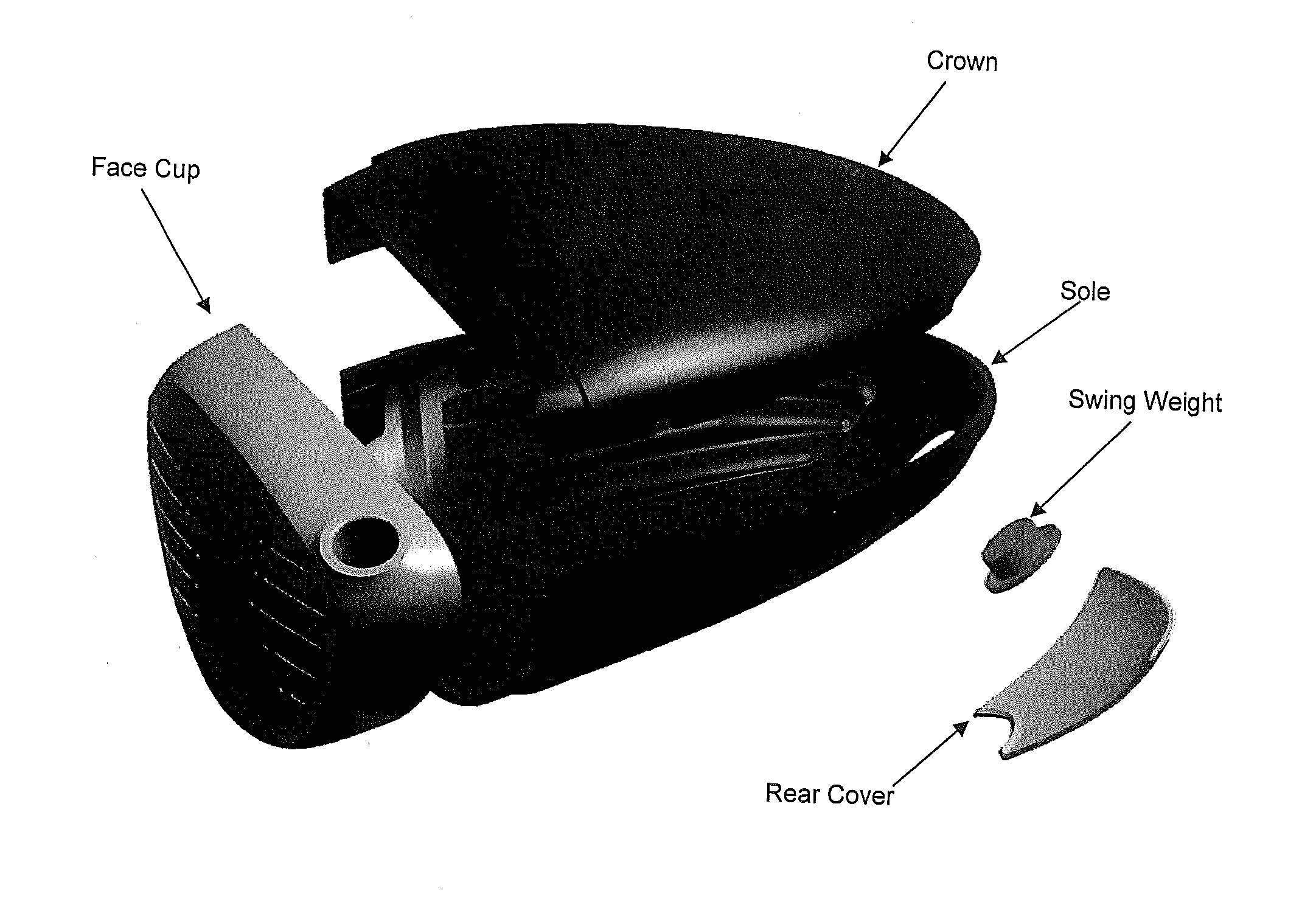 Golf club head with a compression-molded, thin-walled aft-body