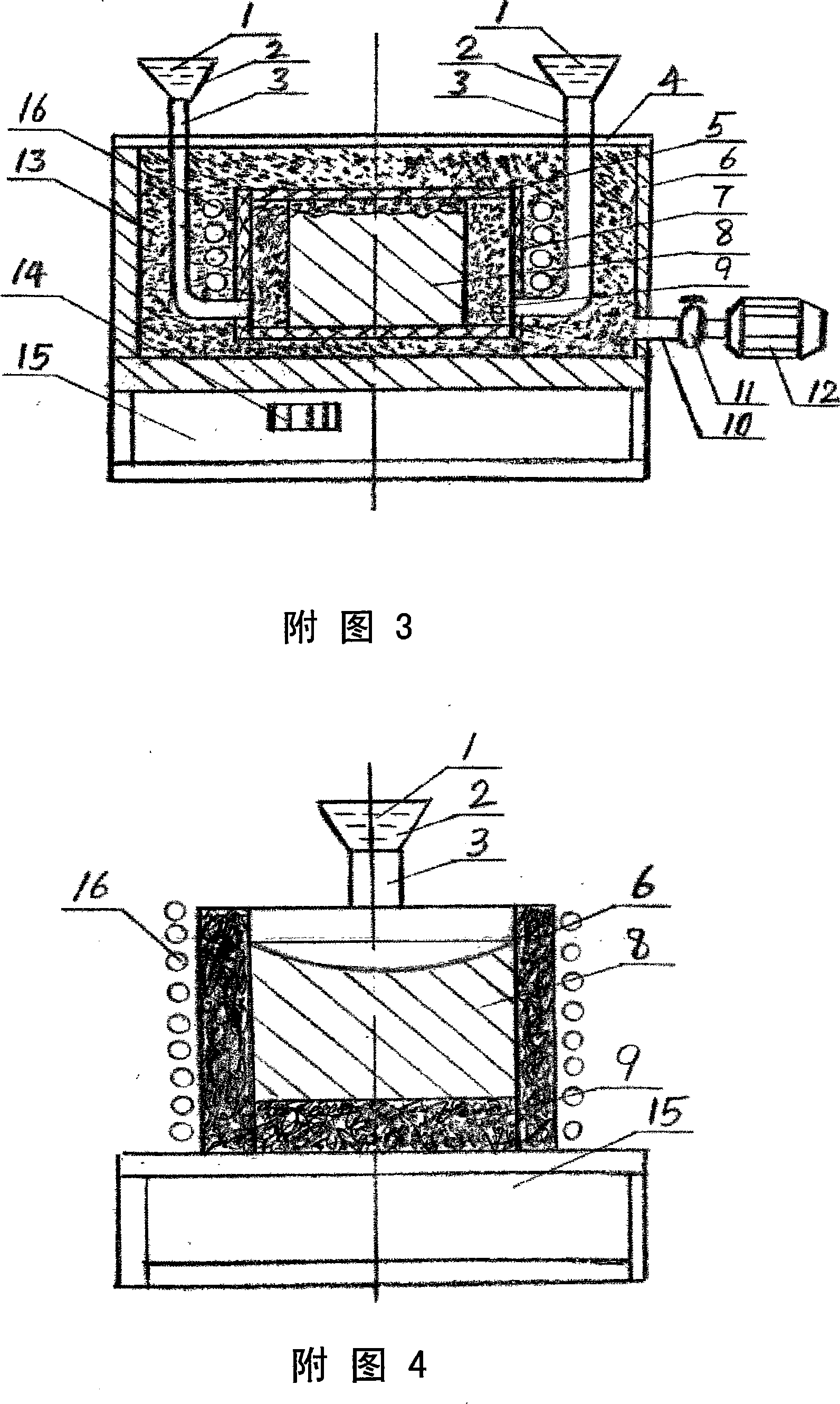 Reinforcing phase metallic gradient composite material manufacturing process and equipment thereof