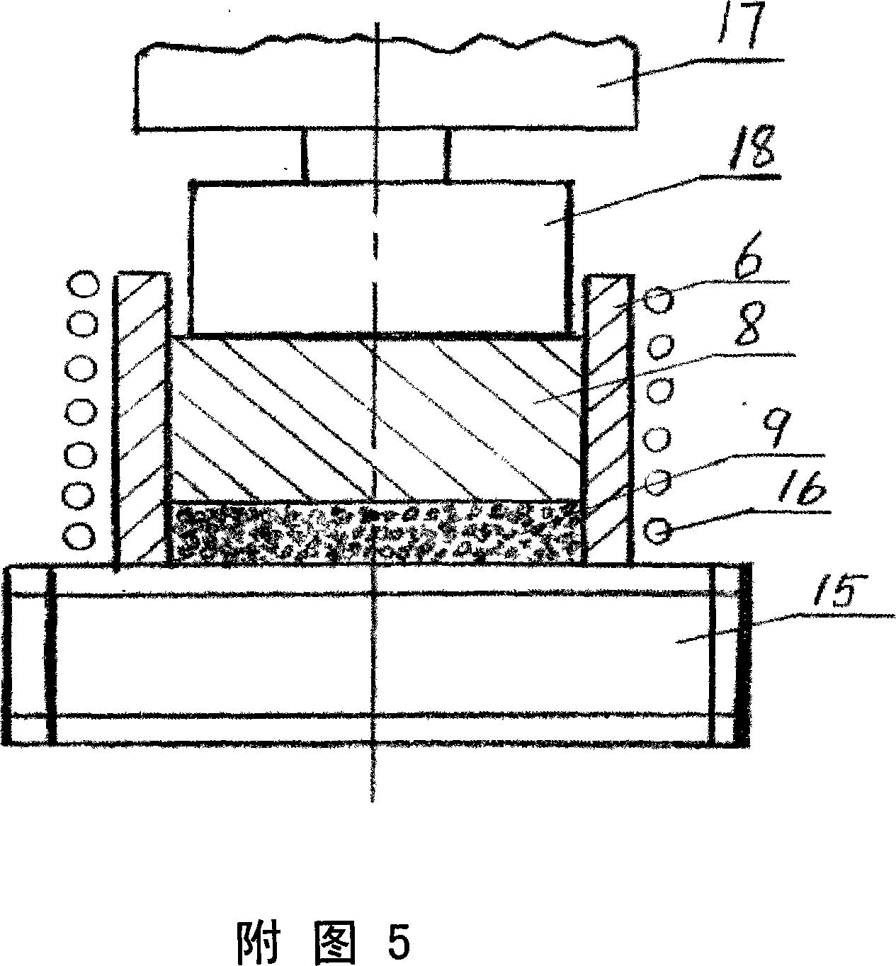 Reinforcing phase metallic gradient composite material manufacturing process and equipment thereof