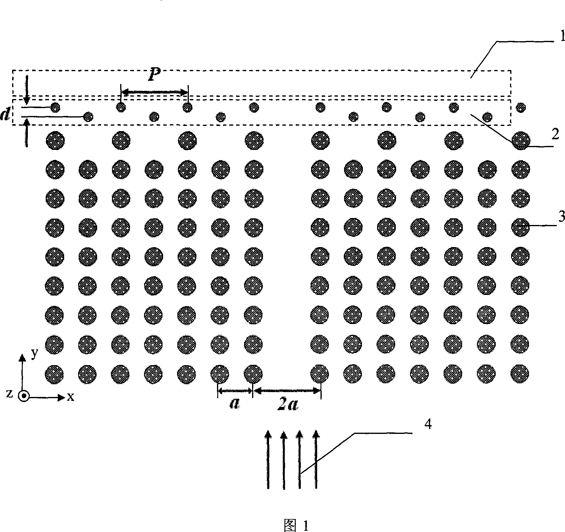 High coupling efficiency composite type two-dimensional photon crystal design method
