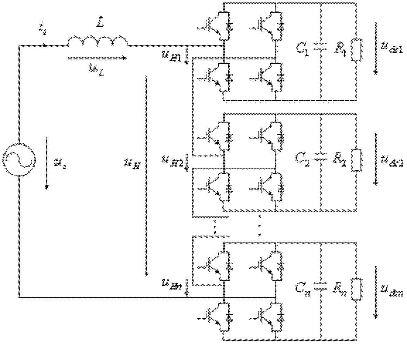 Voltage balance and power balance control method of cascaded H bridge converter