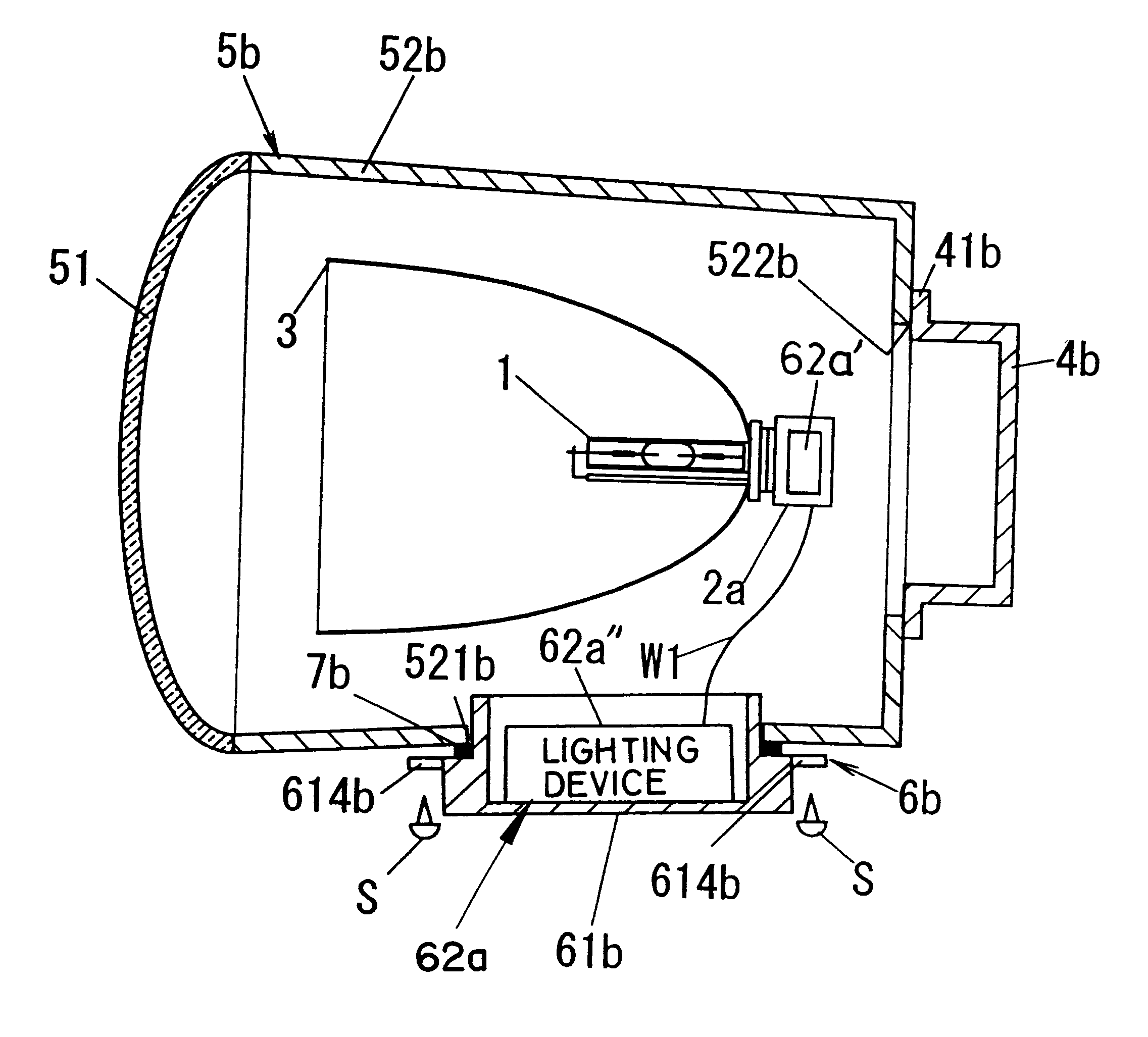 Illumination device having an inverter and an igniter disposed in a lamp body