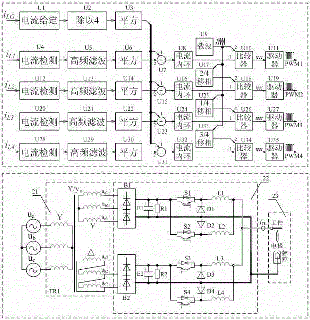 Interleaved parallel buck chopper DC current source energy storage control system and its control method