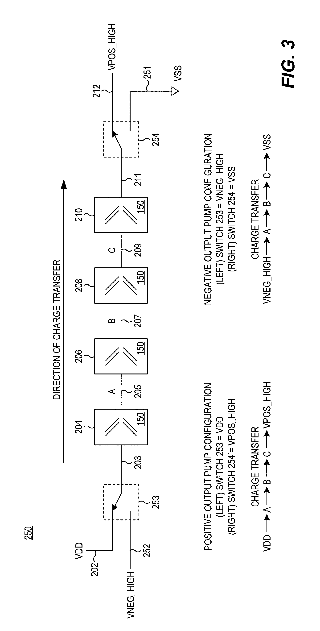 Method for using a multiple polarity reversible charge pump circuit