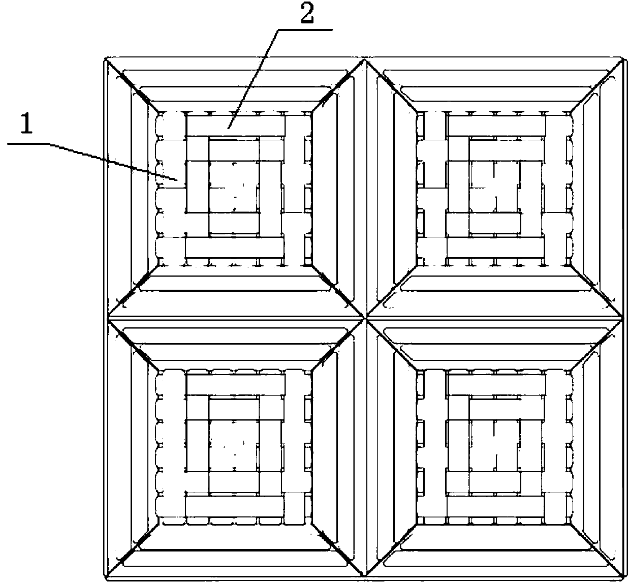 Method for producing three-dimensional honeycomb-type cloth by using viscose short fiber and viscose filaments