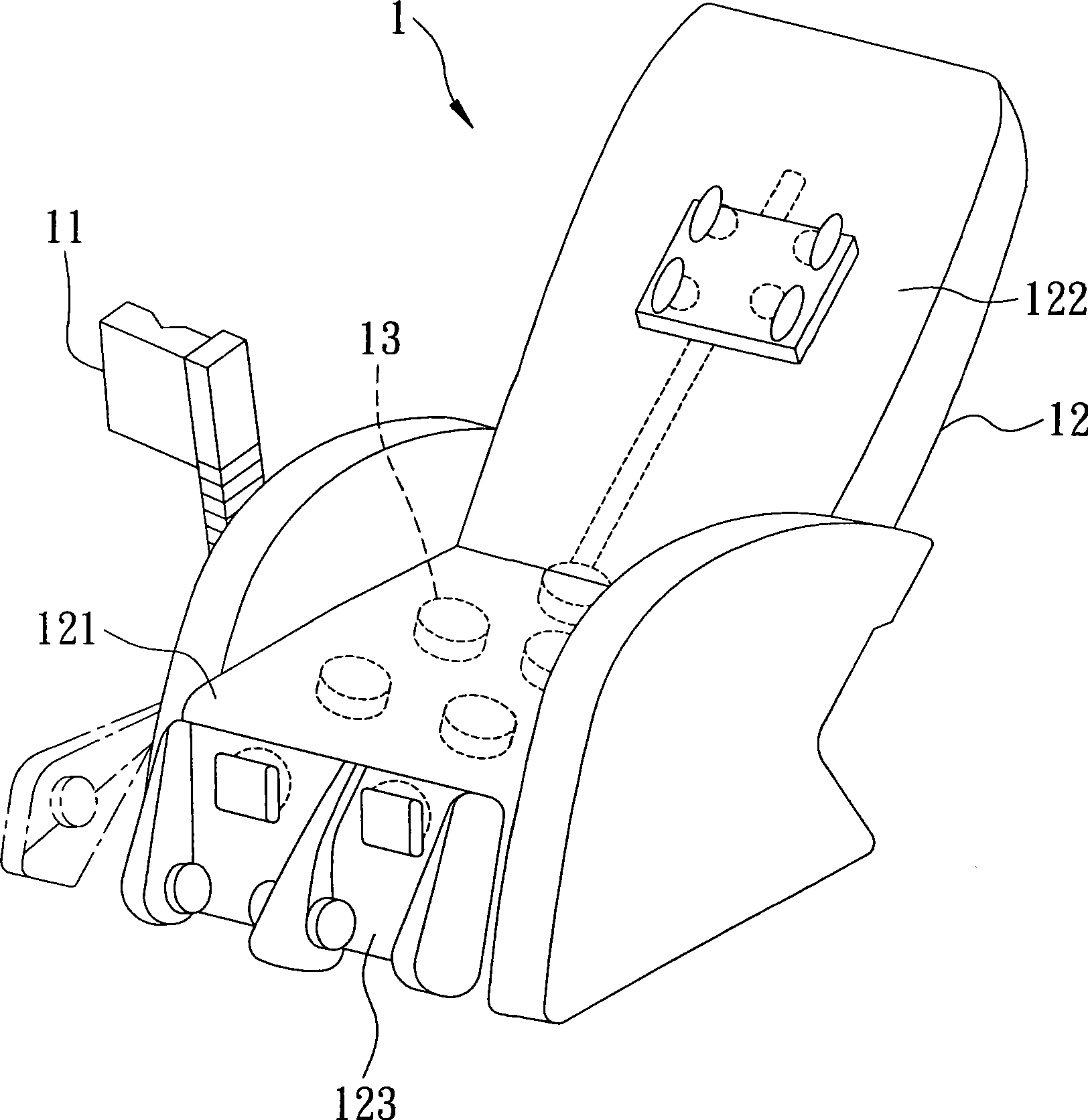 Machine for massaging acupuncture points of human body and massage method thereof