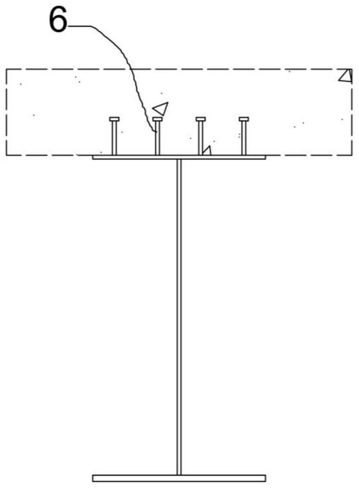 Steel-concrete composite continuous beam, connecting piece of hogging moment area of steel-concrete composite continuous beam and construction method