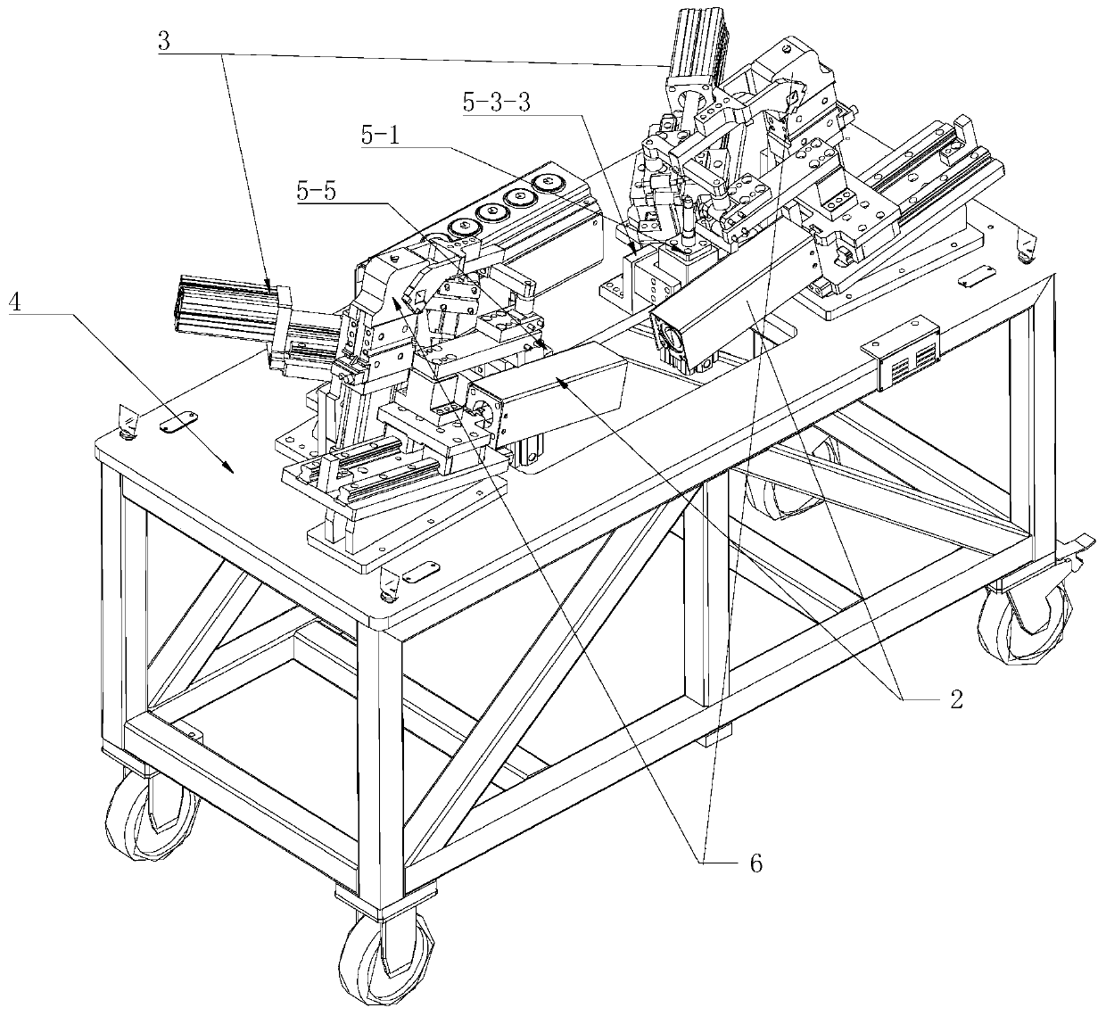 Automobile subframe crossbeam positioning and welding device