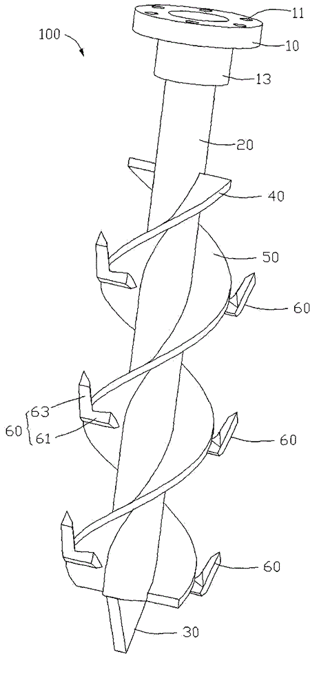 Sub-soiling cultivator drill bit structure