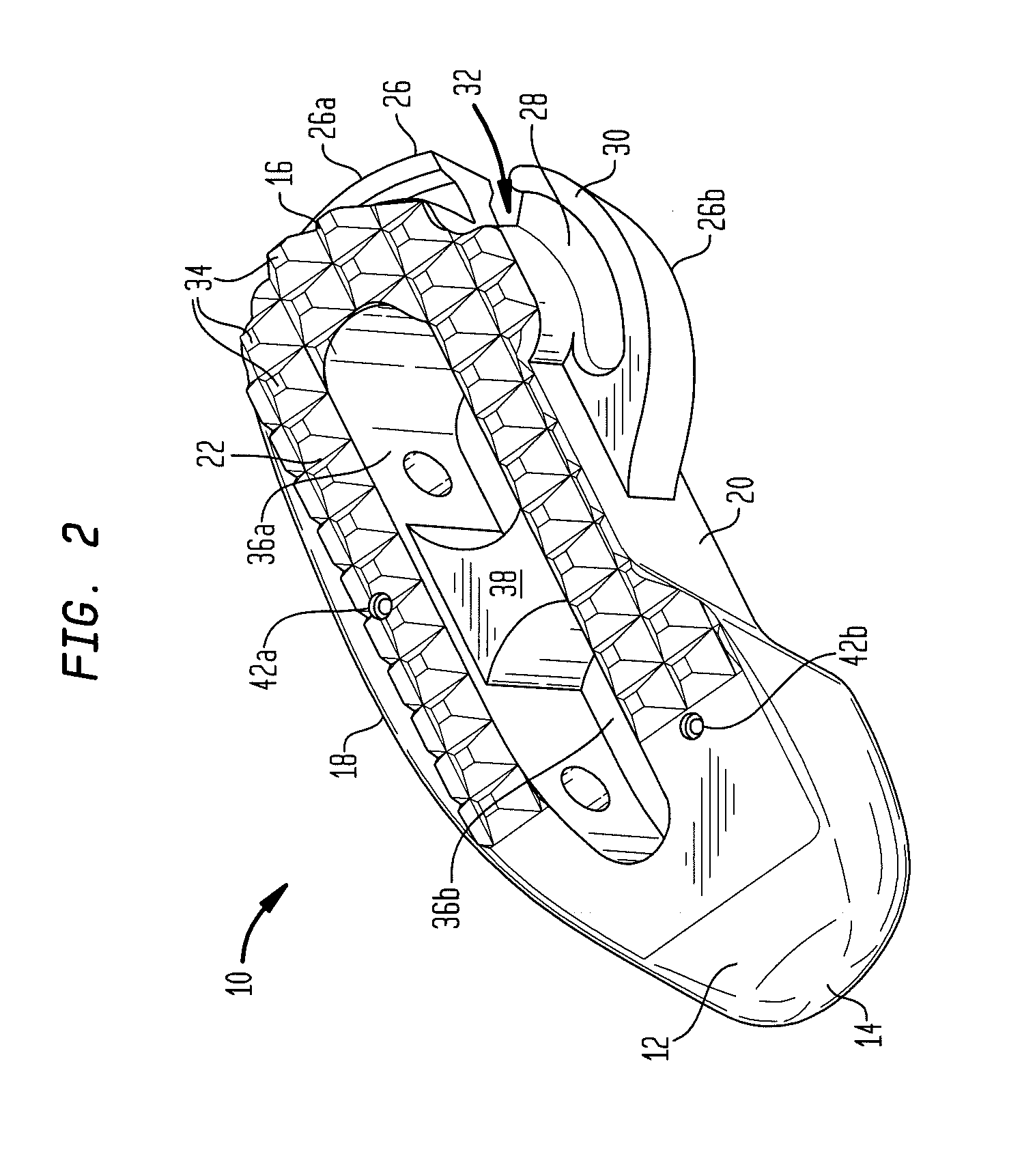 Instrument for inserting surgical implant with guiding rail