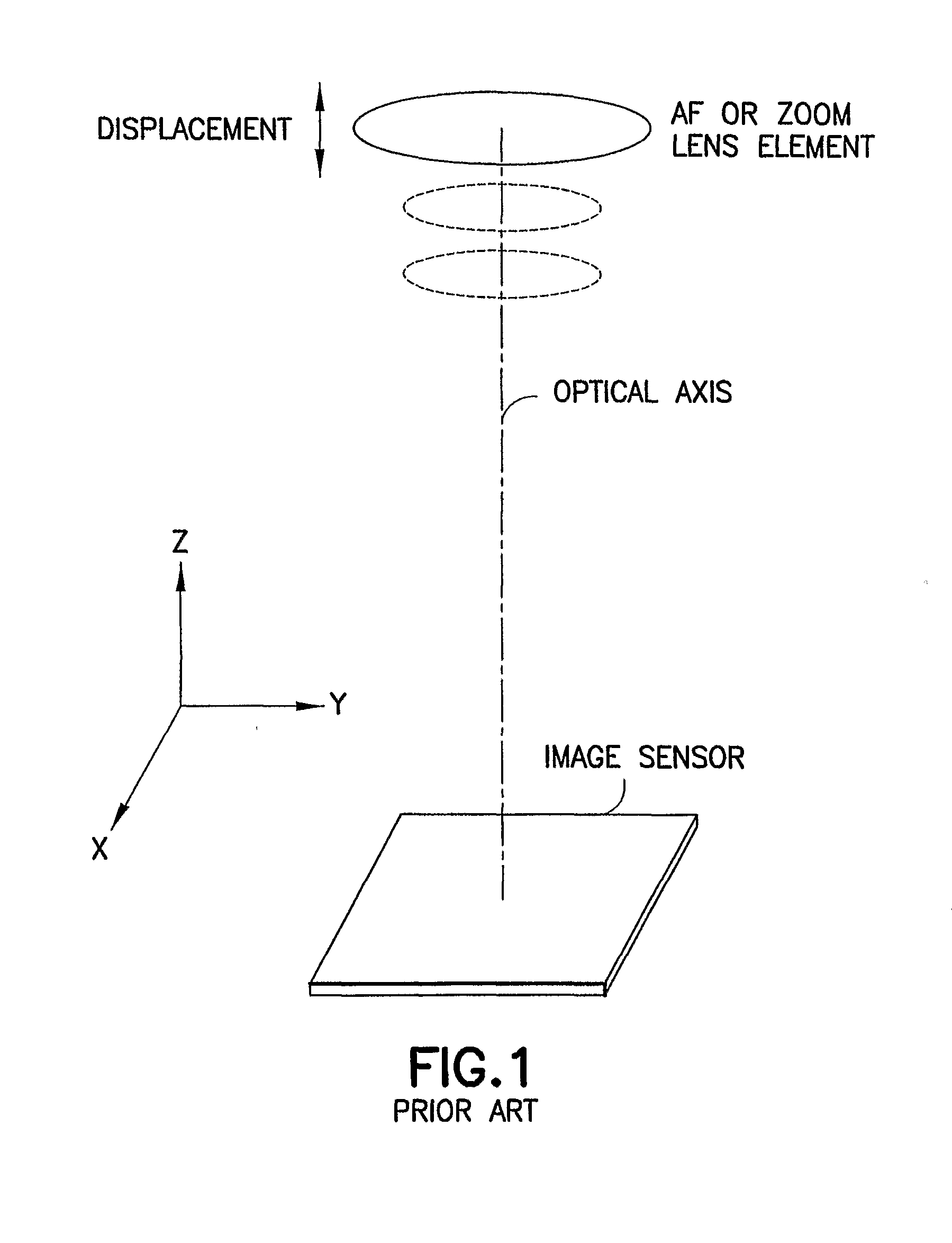 Method and Device for Position Sensing of an Optical Component in an Imaging System