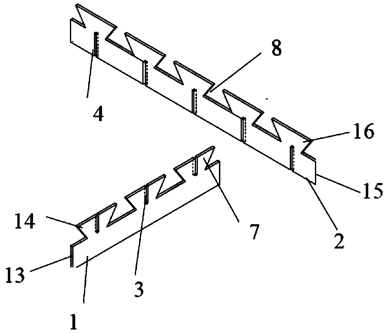 Shear connecting part, mounting structure and construction method of UHPC waffle slab combined beam bridge