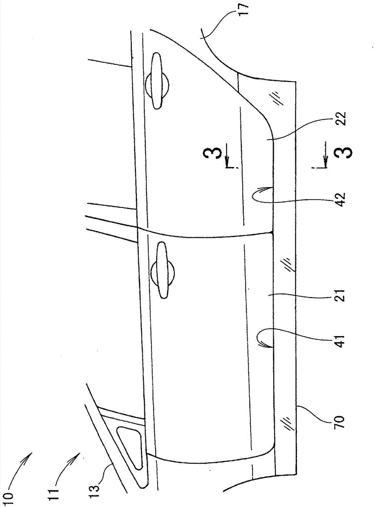 Structure for vehicle body lateral section