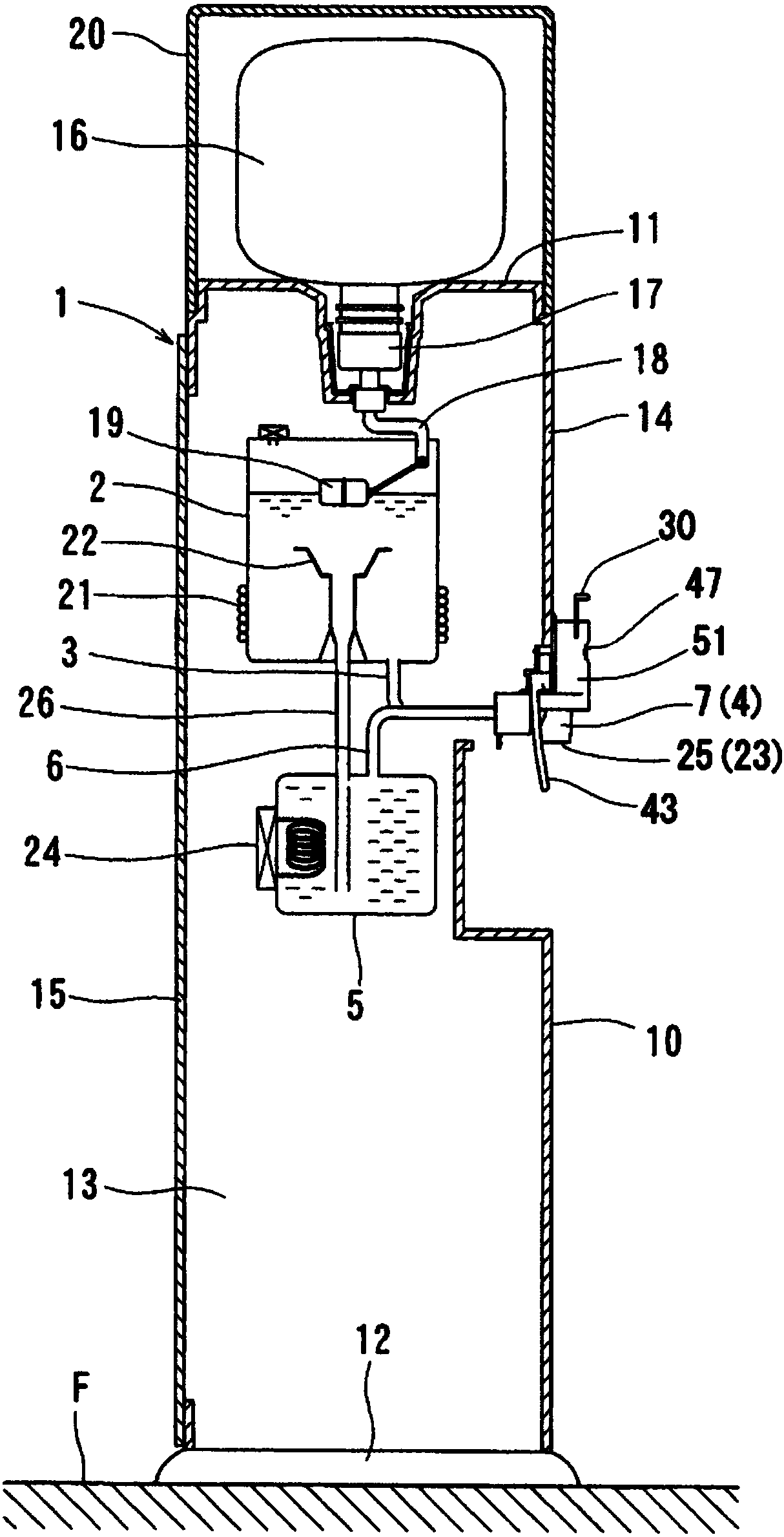 Water dispenser with key