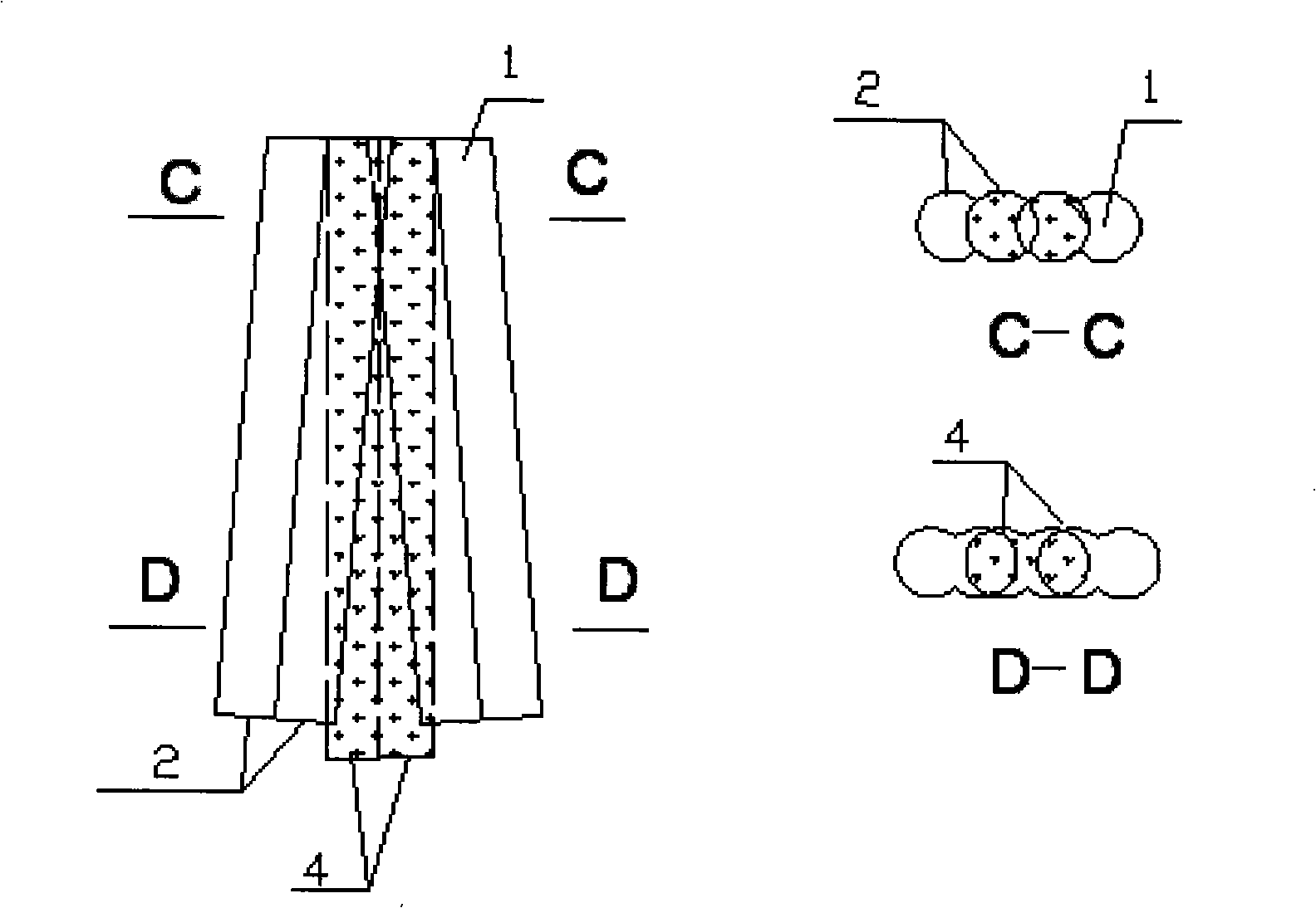 Construction method of ikebana socket water stop curtain for dual spindle soil-cement stirring mill