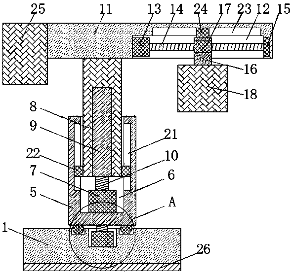 Easily-adjusted crane for metallurgical casting