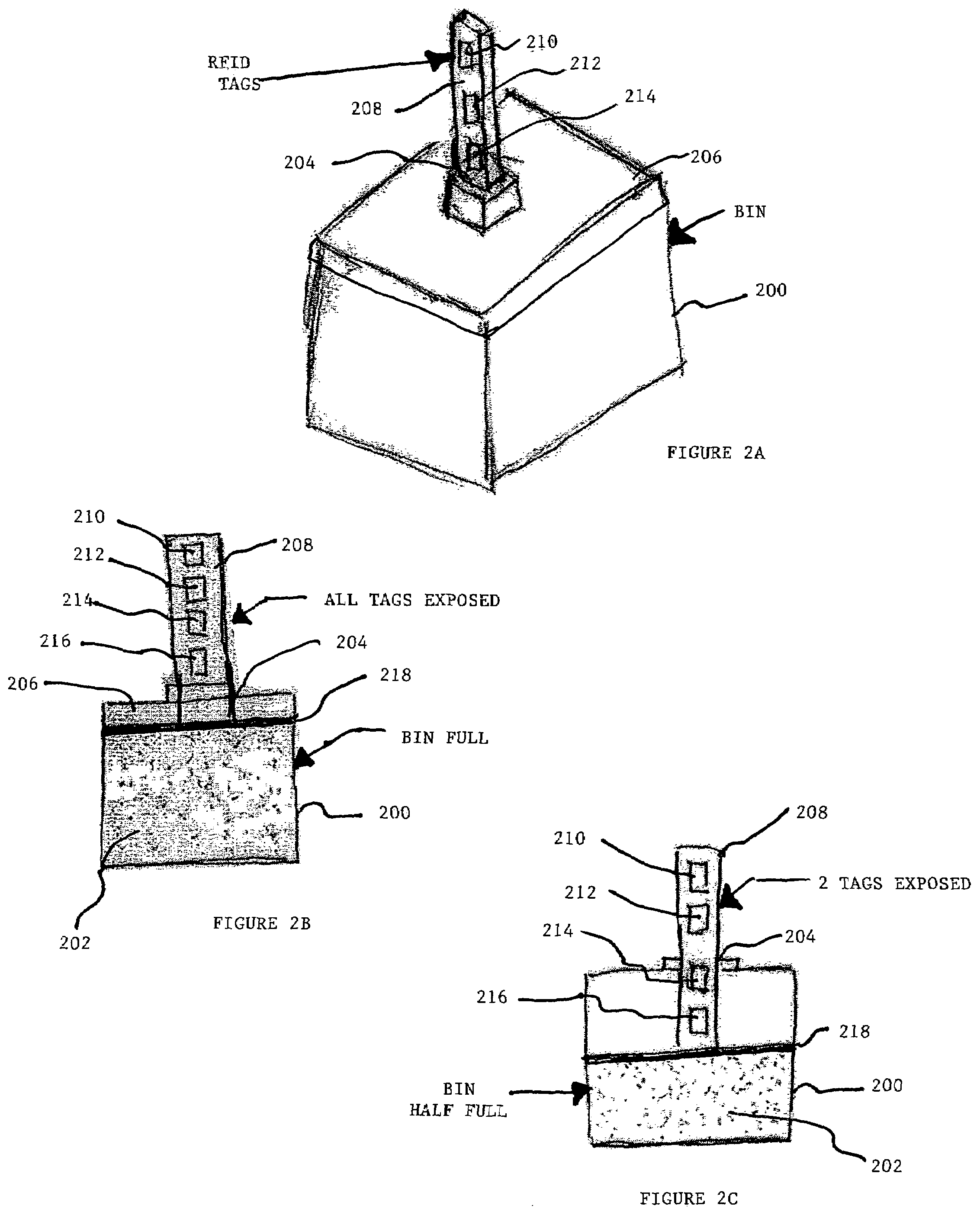 Packaging incorporating volume-measurement capability using RFID tags