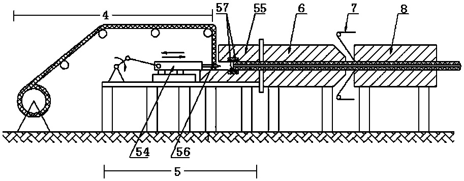 Paper-faced rice and wheat straw board and its production device and production method